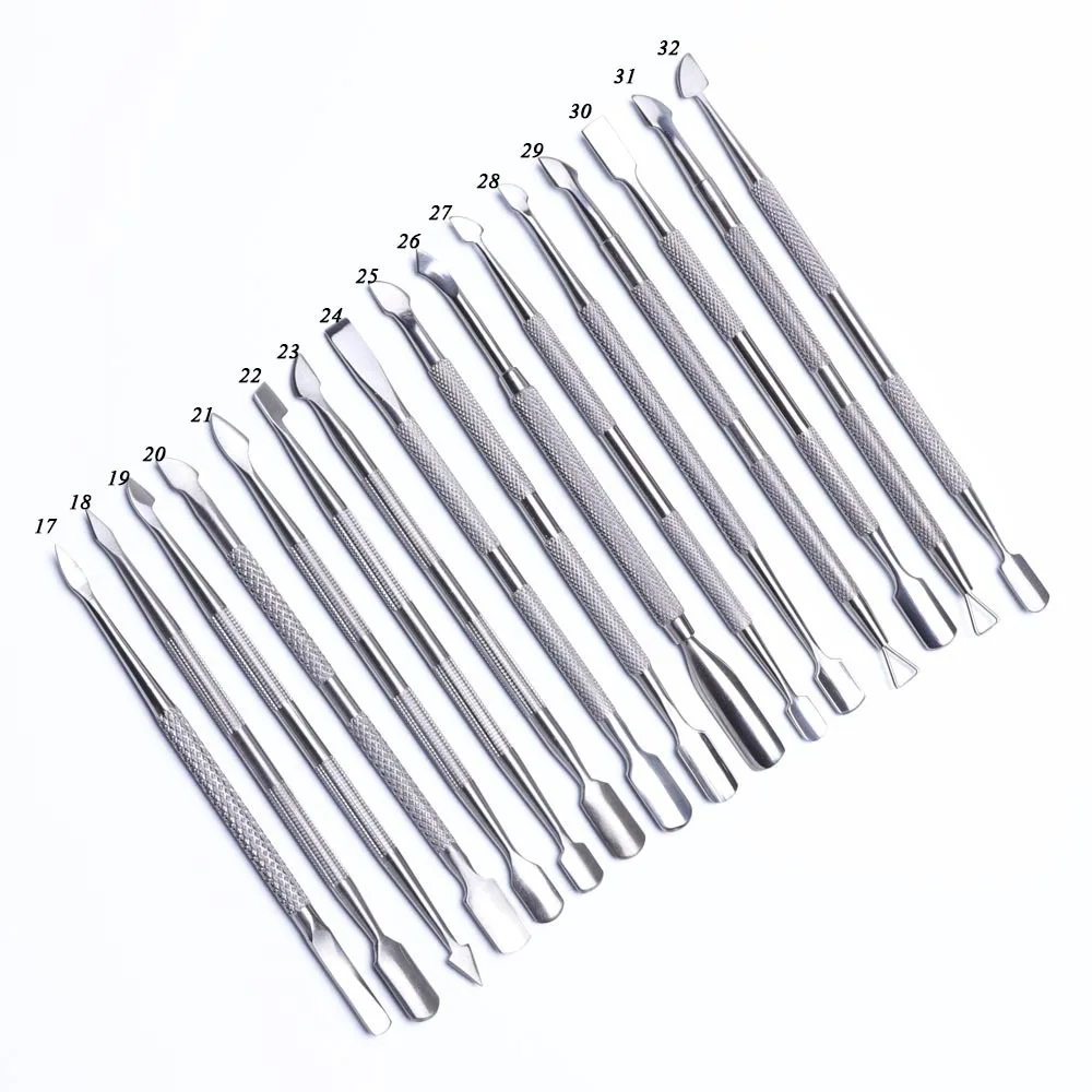 

1 piece of 17 styles Multi-functional steel push nails-easy to exfoliate dead skin and high quality stainless steel nail tools