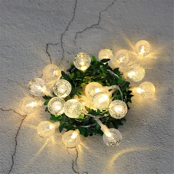 

Ball String Lights Simulation Plant Green Leaves LED String For Christmas Tree Home Potted Garden Plant Decoration Event Lights