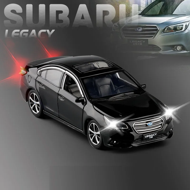 JACKIEKIM 1:32 Subaru legacy белый звук и светильник оттягивающийся под давлением модель автомобиля - Цвет: Черный