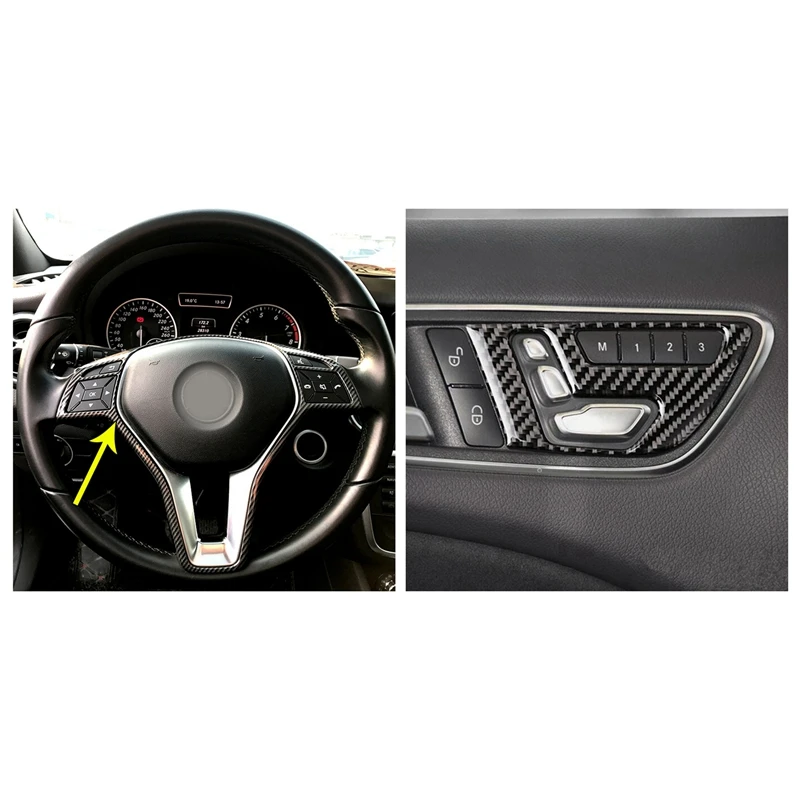1 шт. Отделка рамы рулевого колеса автомобиля для Mercedes Benz a B C E Cla Cls Gla Glk класс W176 W246 W204 W207 и кнопки двери автомобиля сиденья A