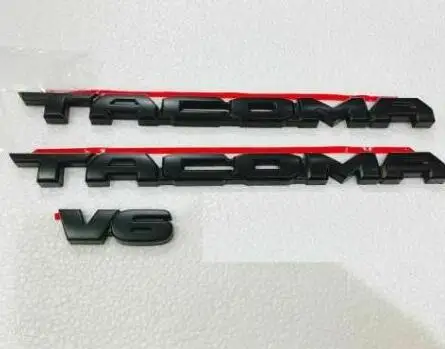 FOR 2016-2018 Tacoma Tag MATTE Black Door Emblem Decal Badge Nameplate V6 3pcs matte black