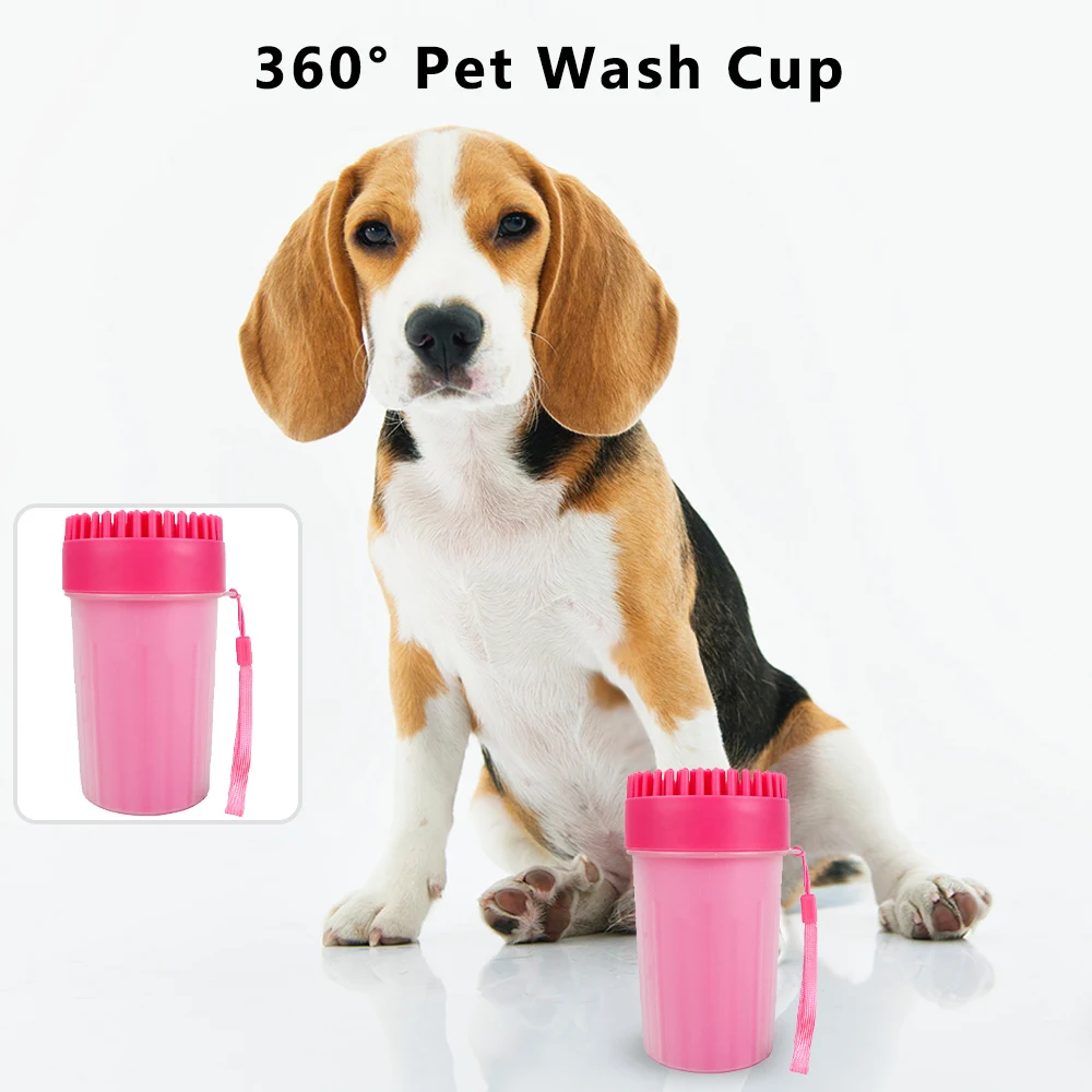 Инструмент для чистки собак, мягкая пластиковая щетка для мытья лап, аксессуары для собак, кошек, собак - Цвет: red 1