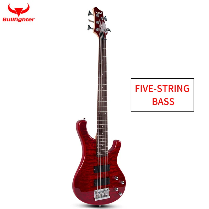 red 5 string Bullfighter Высокое качество с фабрики 4 струны 5 струны электрическая бас гитара DB100 - Цвет: red 5 string