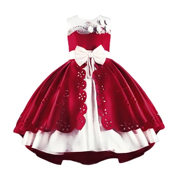 

fashion Flowers dress for Girls Dress Hollow pattern Princess Dresses For Wedding Party Dresses Double hem