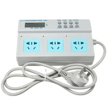

3 in 1 Programmable LCD Digital Timer Socket Microcomputer Timer Socket Aquarium Timer Socket (US Plug)