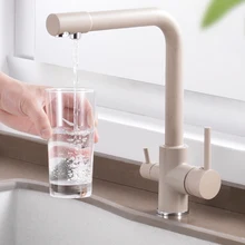 Kitchen Faucet Sink-Tap DRINKING-FILTERED Right-Angle Rotation Brass Water Double Bend