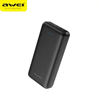 

P47K AWEI 20000mAh Portable Powerbank For Moblie Phone Charging 2USB Ports With Type-C Micro Port Power Bank