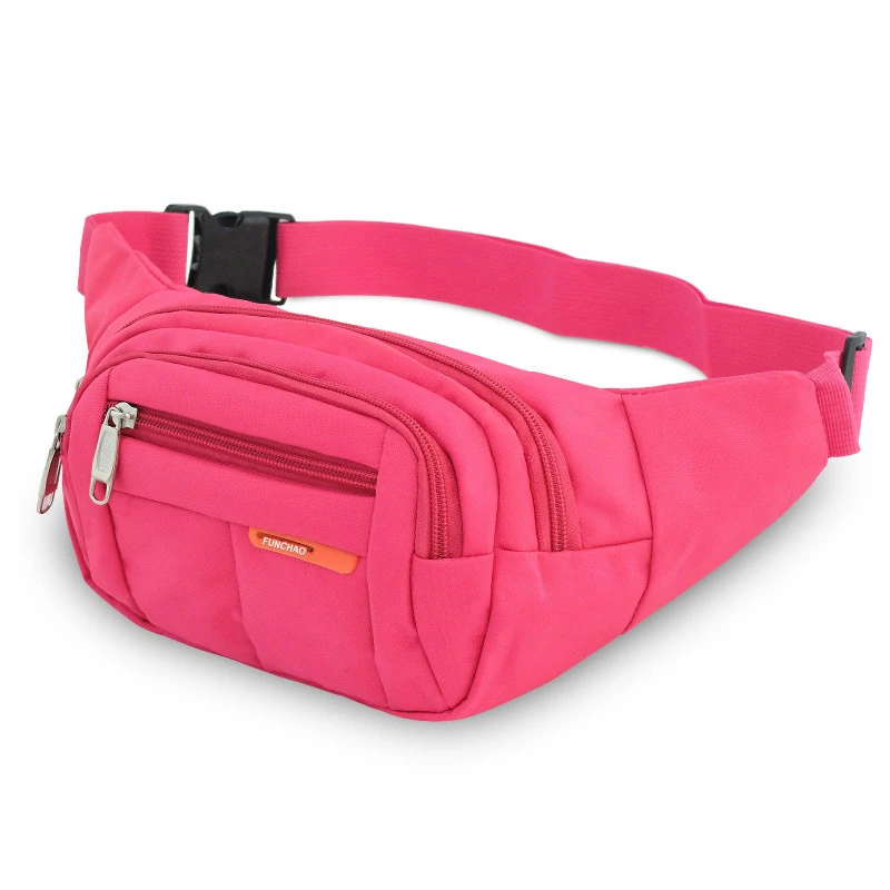Женская сумка для бега, мужская спортивная сумка для телефона, многослойная Водонепроницаемая Противоугонная сумка для кассы, походов, альпинизма, кемпинга, бега, поясные сумки - Цвет: Rose Red