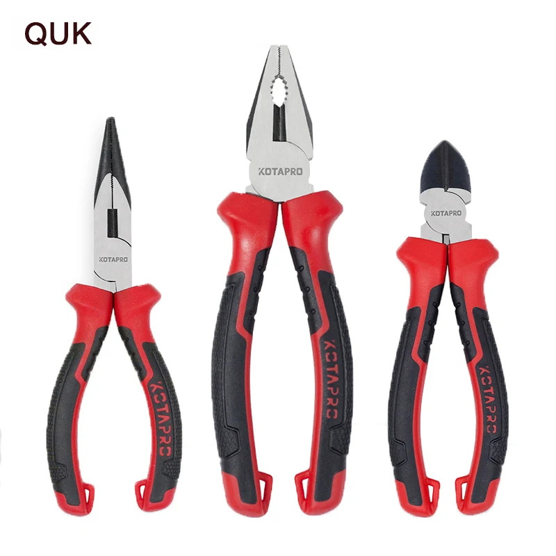 

QUK Pliers Multitool Crimping Tool Wire Stripper Diagonal Long Nose Nippers Plier Cable Cutter Crimper Electricians Hand Tools