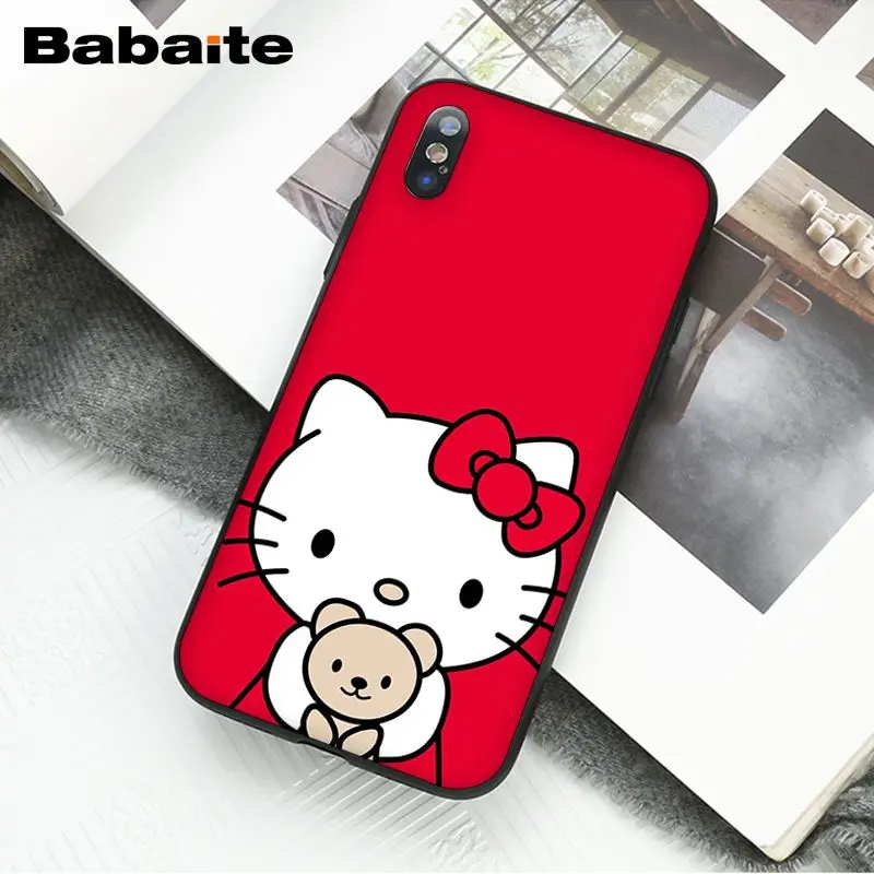 Babaite милый Kawaii hello kitty чехол для телефона для iPhone XR 11 Pro MaxXS MAX 8 7 6 6S Plus X 5 5S SE - Цвет: A10