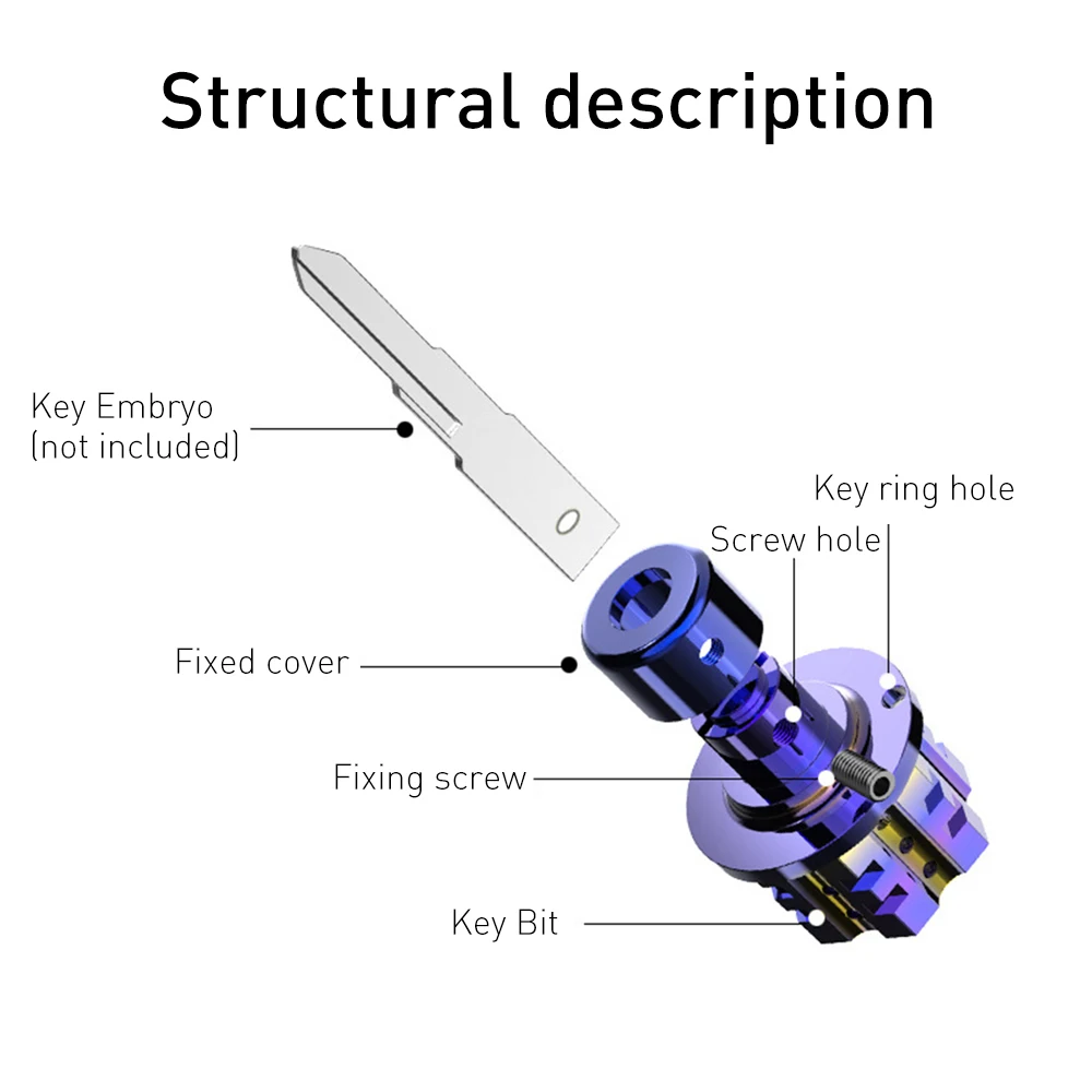 Чехол для ключей от мотоцикла, чехол Blueing DIY Key Bit для CB190R CB190X, крышка для ключа мотоцикла, универсальная часть двигателя