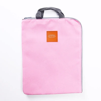 Pink Многофункциональный портфель, сумка для хранения, многослойная Сумка для документов формата А4, Портативная сумка для компьютера IPad, Корейский Холщовый портфель из ткани Оксфорд - Цвет: Pink
