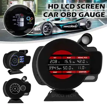 

Multifunction Car Gauge with Speed warning light shift light Car Digital Dash Display LCD Screen OBD HUD Gauge Boost