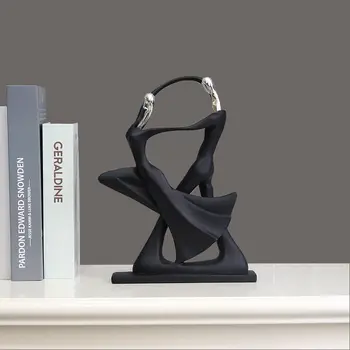 

Simple Modern Resin Dance Couple Statue Ornaments Home Livingroom Table Furnishing Crafts Hotel Desk Figurines Decoration Art