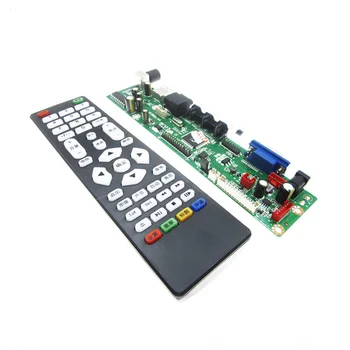 

V29 Universal LCD LED TV Controller Driver Board AV/PC/VGA/HDMI/USB Interface USB play multi-media With Remote