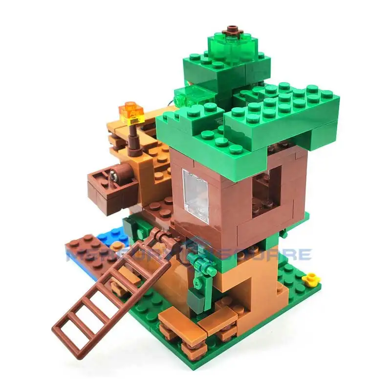 Small Tree House Building Blocks With Steve & Alex Action Figures Compatible My World Bricks Set Gifts Toys Small Tree House Building Blocks With Steve & Alex Action Figures Compatible My World Bricks Set Gifts Toys