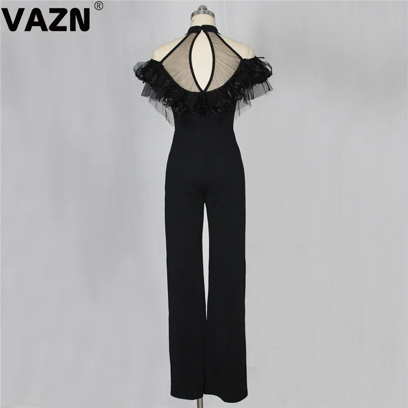 VAZN GZSC1074 Новые Вечерние черные офисные ночной клуб возраст снижение женский комбинезон без рукавов длинные брюки Комбинезоны Сексуальная ветровка