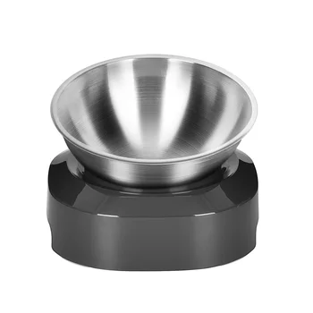 

Food Water Home Small Animal Stainless Steel Pet Bowl Dogs Cats Easy Clean No Spill Adjustable Tilted Raised Stand Feeding