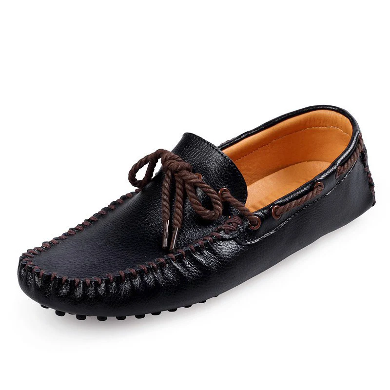 Casual Shoes Leather Shoes Men Autumn British Style Loafers Low Cut Lacing