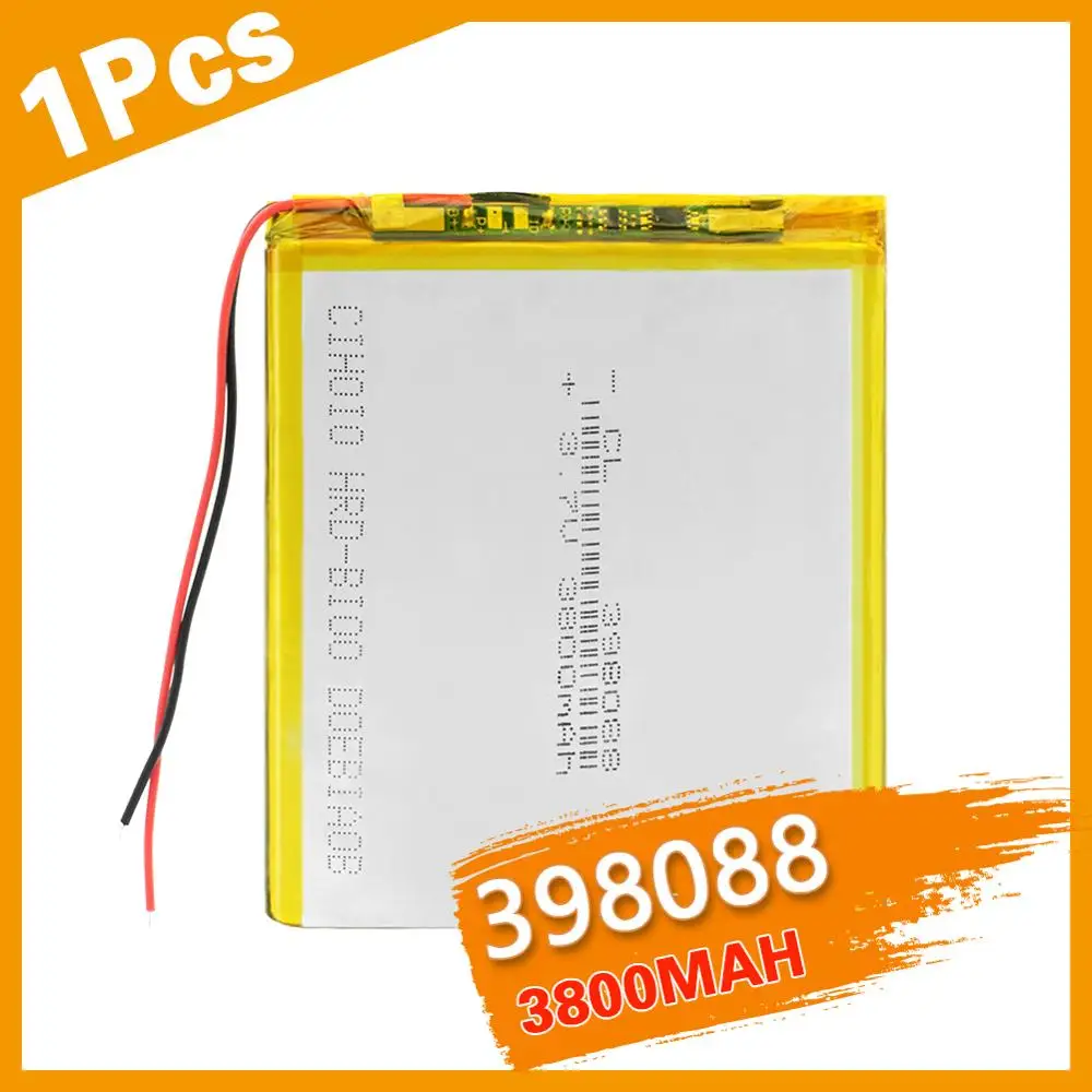 

3.7v li po li-ion batteries 3.7V polymer lithium battery 398088 3800mAh Rechargeable Battery For Tablet PC DVD PDA MID iPad