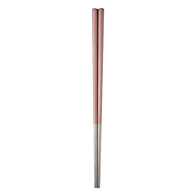 Dinnerware Set Travel Cutlery Set Camping Tableware Reusable Utensils Set with Spoon Fork Chopsticks Straw Portable Case BB50CJ - Цвет: pink chopsticks sliv