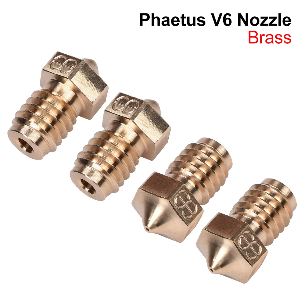 

Phaetus V6 Nozzle Brass 1.75MM Filament 0.2/0.4/0.5/0.6/0.8mm 3D Printer Parts For E3D V6 Hotend Extruder Prusa i3 MK3 Printer