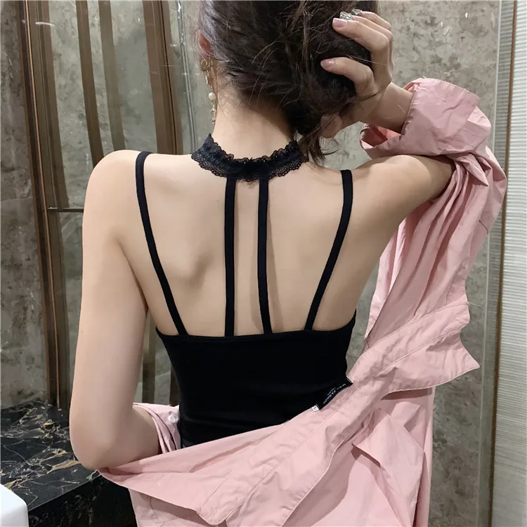 

Photo Shoot Sexy Sweet Charade Lace Halter Camisole Vest Base Shirt Women's