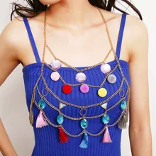 Европейские и американские аксессуары, простой акриловый Универсальный креативный кулон для одежды-Контрастный ЦВЕТНОЙ многослойный кулон с кистями