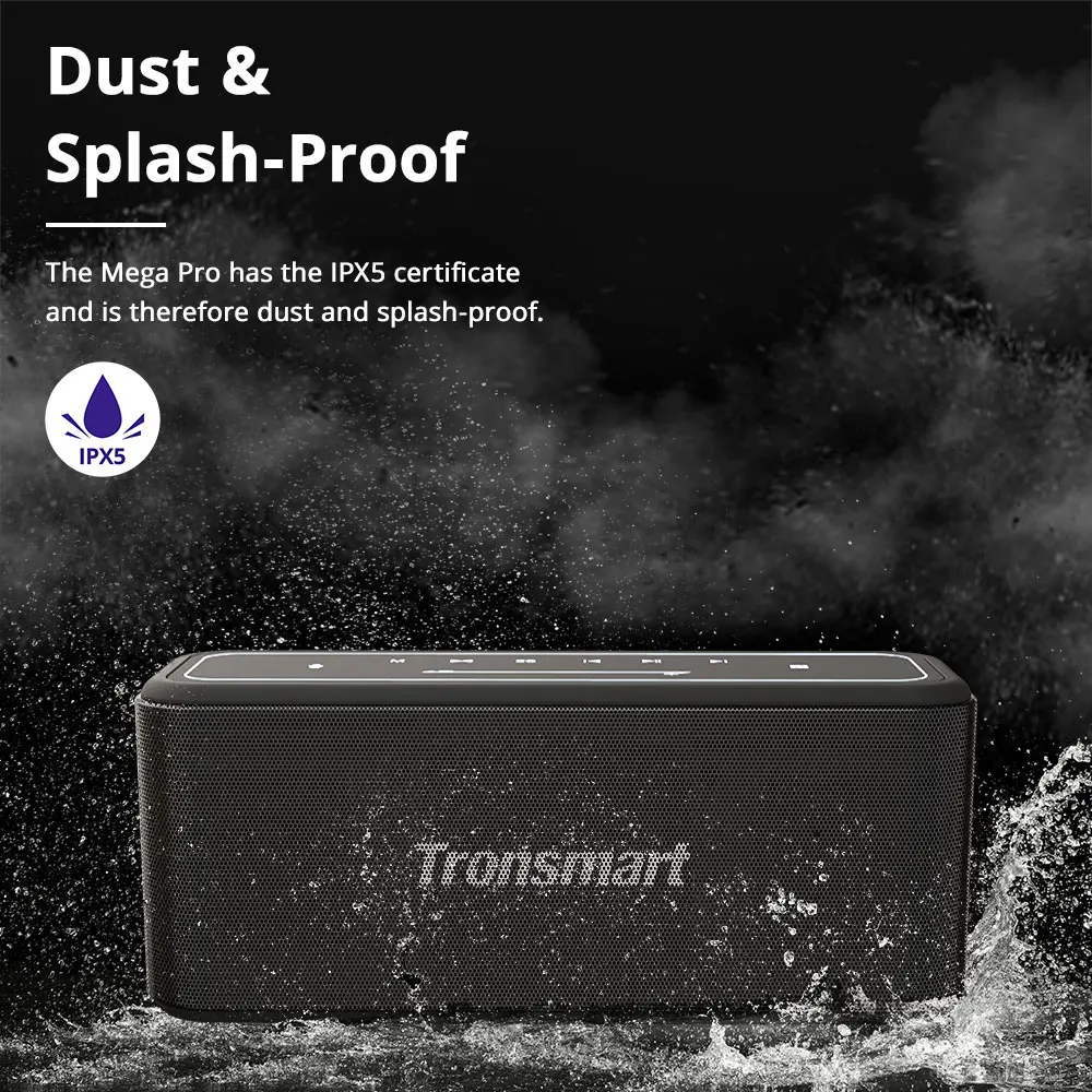 Tronsmart Mega Pro Bluetooth Speaker 60W Enhanced Bass Portable Speaker TWS Column with NFC, IPX5,10Hours Playtime,Touch Panel Tronsmart Mega Pro Bluetooth Speaker 60W Enhanced Bass Portable Speaker TWS Column with NFC, IPX5,10Hours Playtime,Touch Panel
