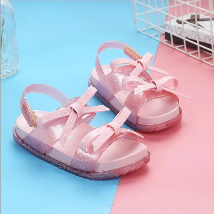 Прозрачные сандалии для девочек; сандалии MiniBaby; Новинка года; летняя прозрачная пляжная обувь для маленьких девочек с милым рисунком; обувь с мягкой подошвой
