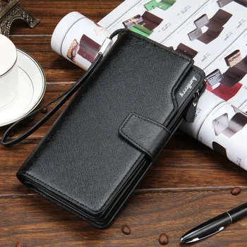 

Business Clutch Bag Men's Wallet Long Zipper Clutch Bag with Hand Strap Mobile Phone Case
