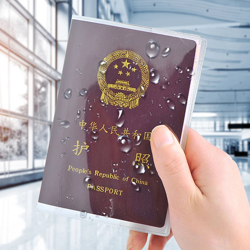 Passport Holder Case 4pcs Waterproof Transparent Protective For International Certificate of Vaccination