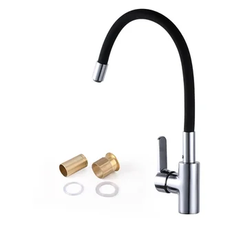 

Modern Luxury Chrome Brass Finished 360 Degree Twist Kitchen Mixer Universal Kitchen Faucet Single Handle Black Pull Down