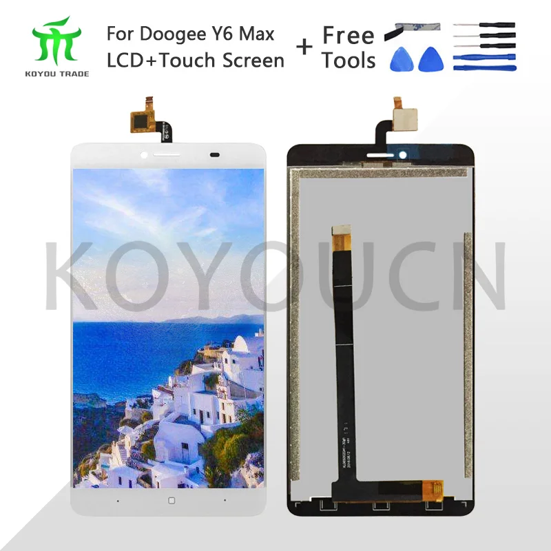

6.5" For 1080*1920 Doogee Y6 max LCD Display+Touch Screen 100% Tested Screen Digitizer Assembly Replacement Repair Parts+Tools