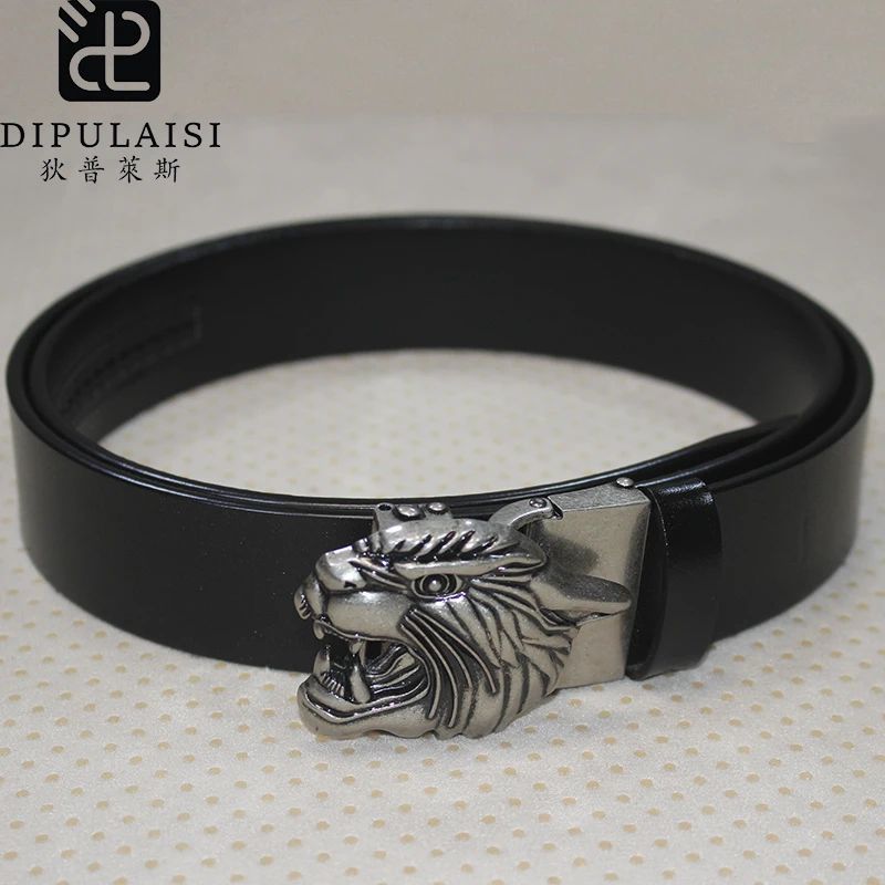 

2020 New Dipulaisi Men's Belt Business Trousers Retro Leopard Head Hardware Buckle Leather Casual Cowskin New Arrival Sale Real