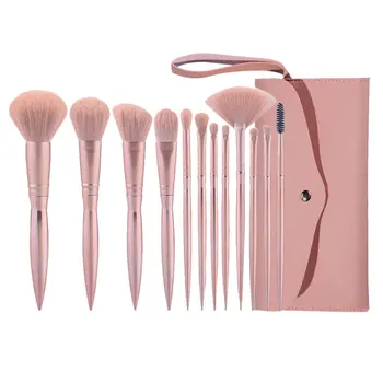 

12Pcs Makeup Brush Kit Multifunction Comestic Brushes Makeup Tools Comfortable Soft Powder Brushes(Pink)