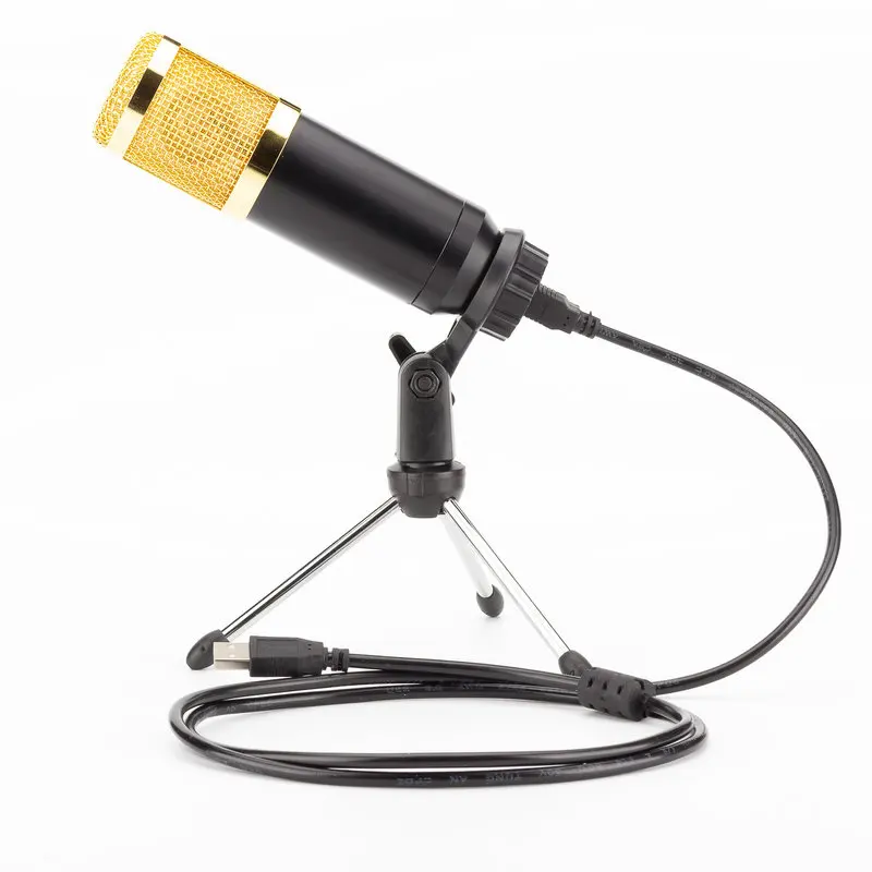 USB конденсаторный микрофон Регулируемый складной микрофон t Studio Microfone PC компьютерный микрофон для игр Youtube запись PK BM 800 - Цвет: Black gold model 1