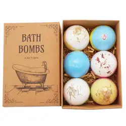 6 шт. набор бомбочек для купания бомбочка для ванны Fizzy Spa увлажняет Пузырьковые соли для ванны отшелушивающее снятие стресса мыло для