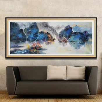 

Printed Modern Chinese Landscape Oil Painting Printed Wall Art Canvas Painting For Home Living Room Bedroom Decor