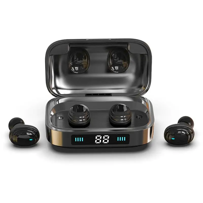 Mr H01 Bluetooth 5,0 наушники TWS настоящие беспроводные Bluetooth наушники 9D стерео музыкальные наушники сенсорное управление 2000 мАч светодиодный дисплей
