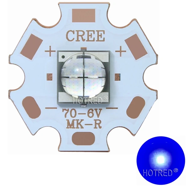Blue 450-460nm 1-10 шт. ETI 7070 6 в 4 чипа 15 Вт светодиодный Диод-излучатель может заменить Cree MKR MCE XHP50 XHP70 холодный белый Светодиодный светильник с 20 мм медной печатной платой - Испускаемый цвет: Blue 450-460nm