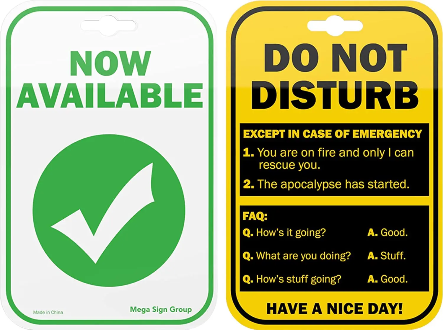 

Do Not Disturb Privacy Double Sided Sign for the Office Cubicle Desk or Personal Room