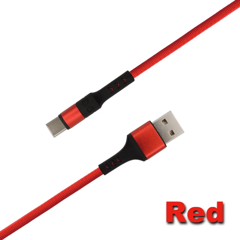Atopart Быстрая зарядка usb type C USB C кабель для samsung Xiaomi Mi - Цвет: red