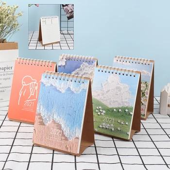 

2021 Desktop Calendar Dual Daily Schedule Table Planner Yearly Agenda Organizer Office