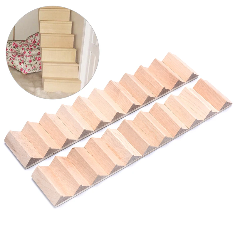 1pc 112 Dollhouse Miniature Wood Staircase Stair 11 Steps House Building Dollhouse Accessories