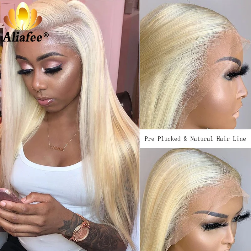 Aliafee 30 Inch 13x4 13x6 613 Lace Frontal Wig Honey Blonde Colored Brazilian Remy Straight Front Human Hair Wigs For Women | Шиньоны и