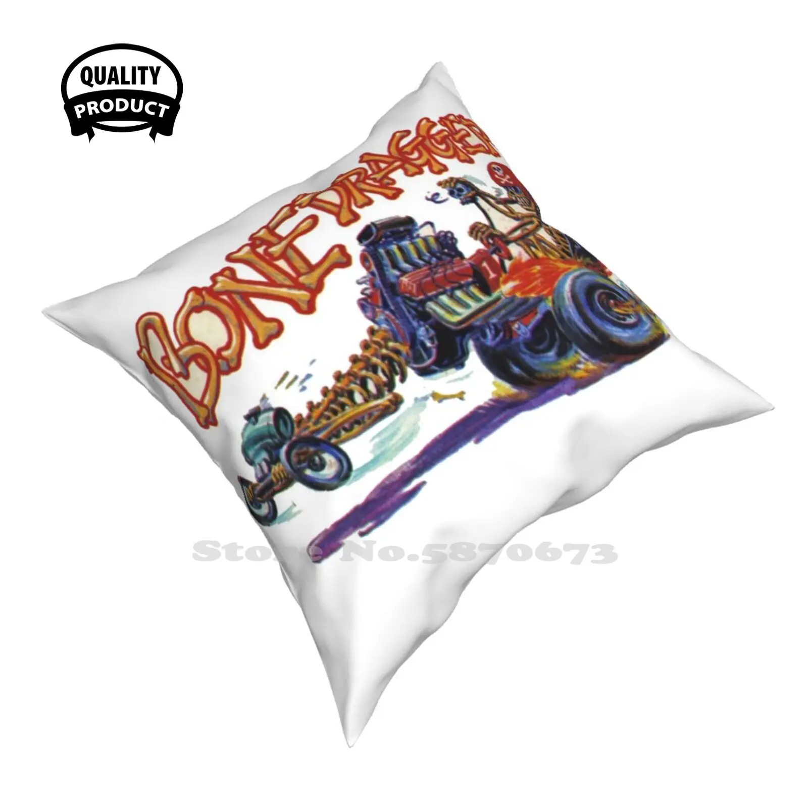 1980 Topps Weird Wheels Bone Dragger Bedroom Office Hug Pillowcase Topps Weird Wheels Old School Rat Rod Hot Rod Bone Dragger