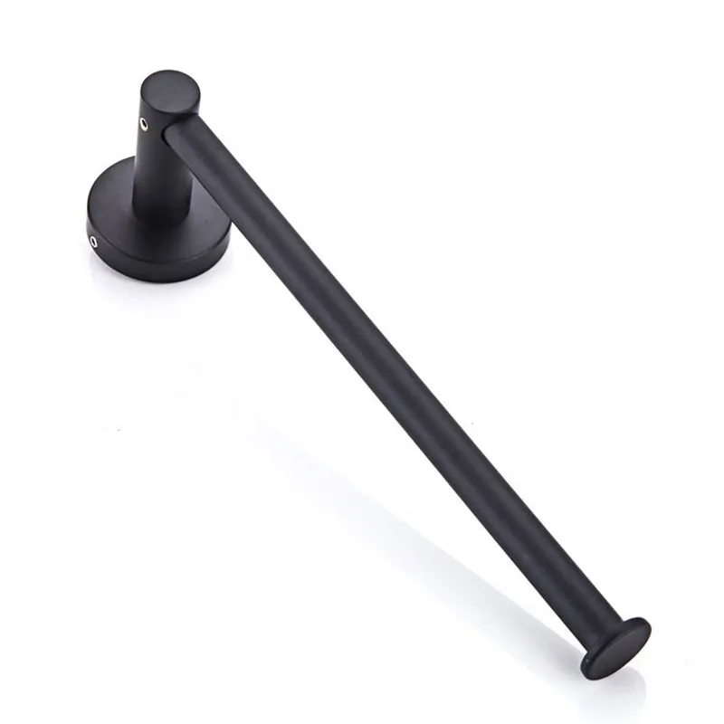 Tuqiu 25cm Towel Bar Wall Mounted Towel Rack Bathroom Brass and Stainless Steel Towel Hanger Rail Matte Black Towel Holder