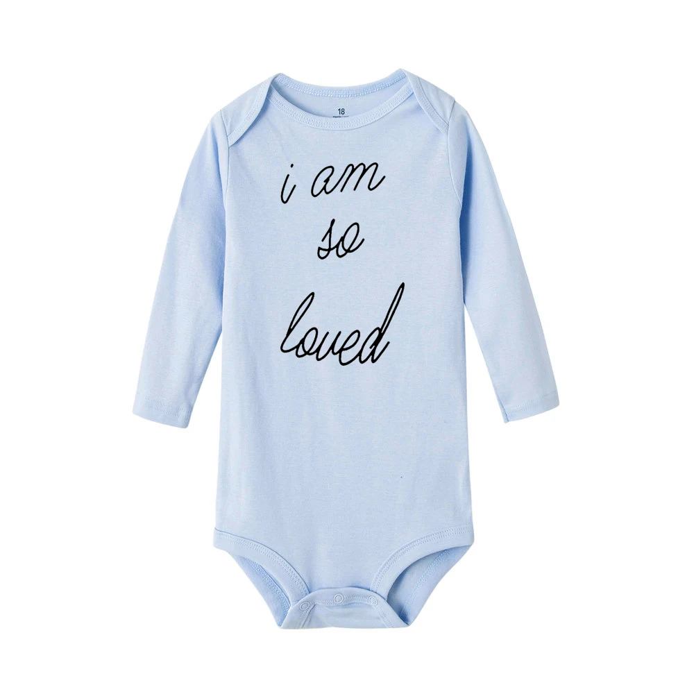 R797-LRPLB- Детские комбинезоны для новорожденных с надписью «I Am So Love»; детская одежда с длинными рукавами; одежда для маленьких мальчиков и девочек; боди; Забавный милый детский комбинезон; мягкая одежда - Цвет: R797-LRPLB-
