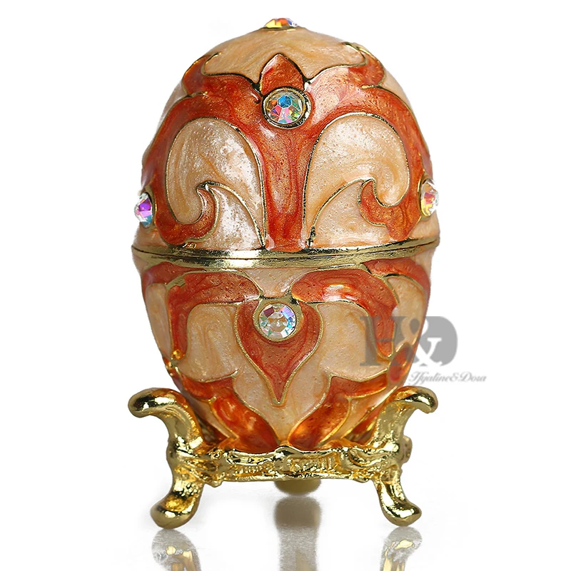 H&D, навесная шкатулка для ювелирных изделий, ручная роспись, Bejeweled, коробки в форме яйца, кольцо, держатель, коллекционные украшения для дома, свадьбы - Цвет: GS1700472